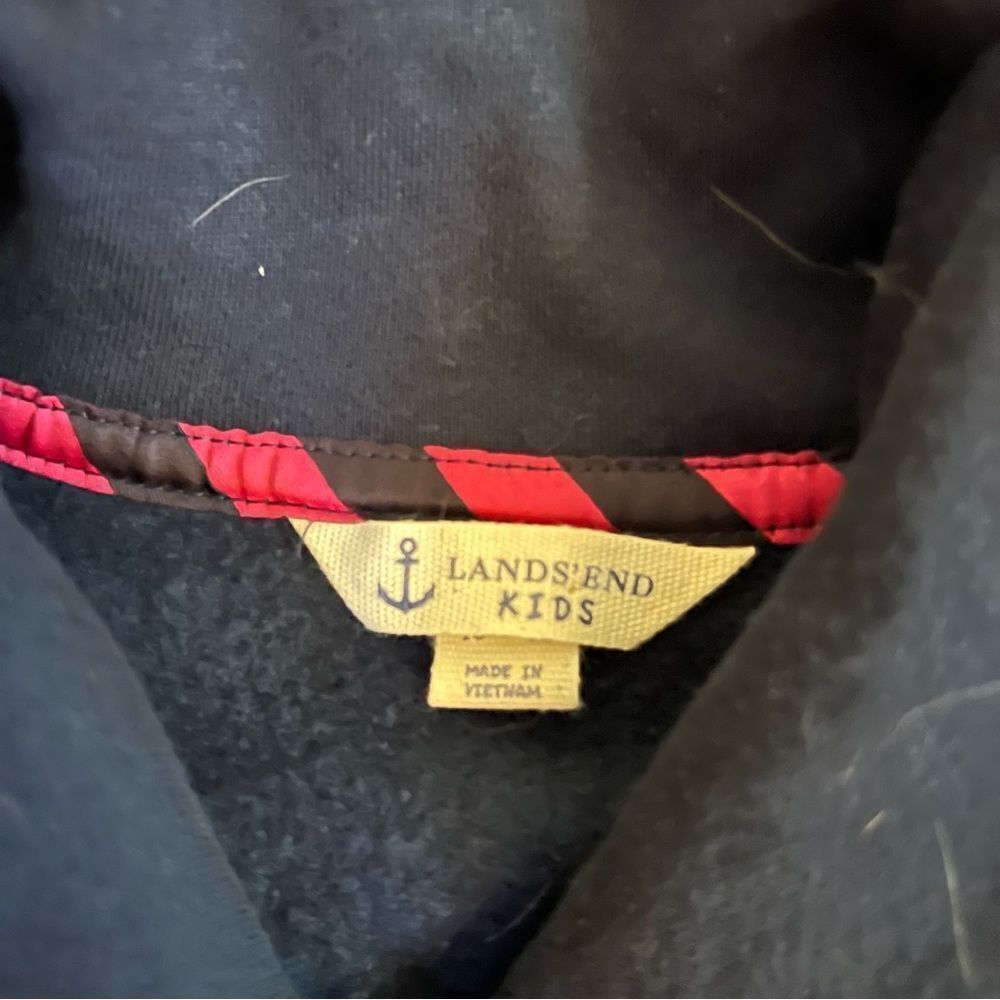 Navy Button-Up Jacket lands end - Picture 2 of 8